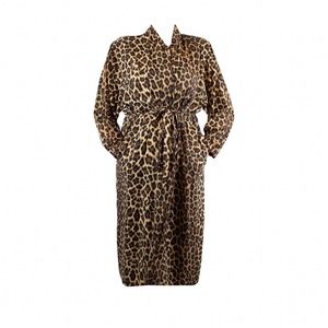 Vintage Victoria Secret Leopard Print Rayon Robe
